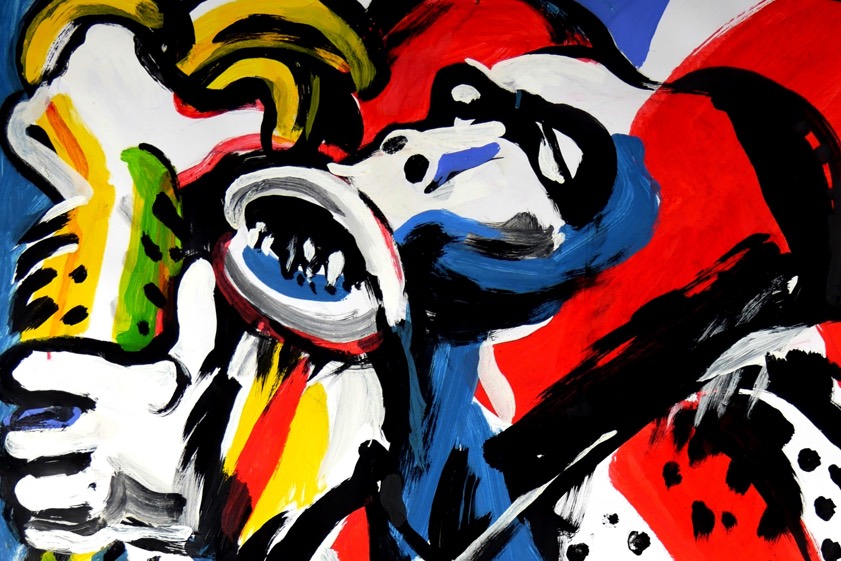 Ausschnitt aus dem Werk "Affenliebe" von Emö Simonyi. Foto: Emö Simonyi